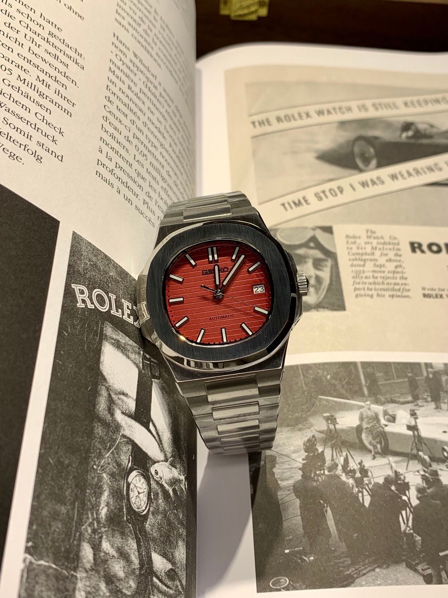 Seiko Mod Tonneau Shape Nautilus 40mm (Can Adjustable)