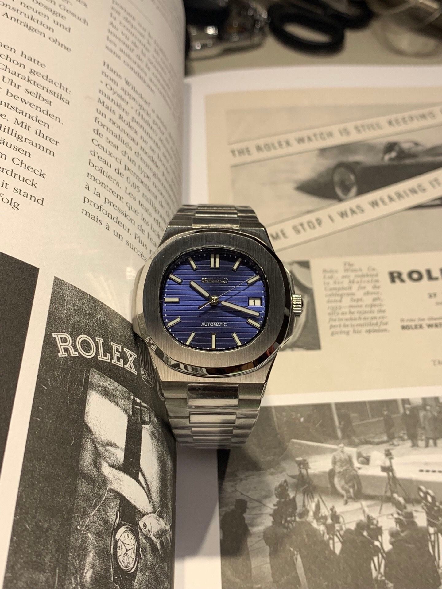 Seiko Mod Tonneau Shape Nautilus 40mm （Can Adjustable)